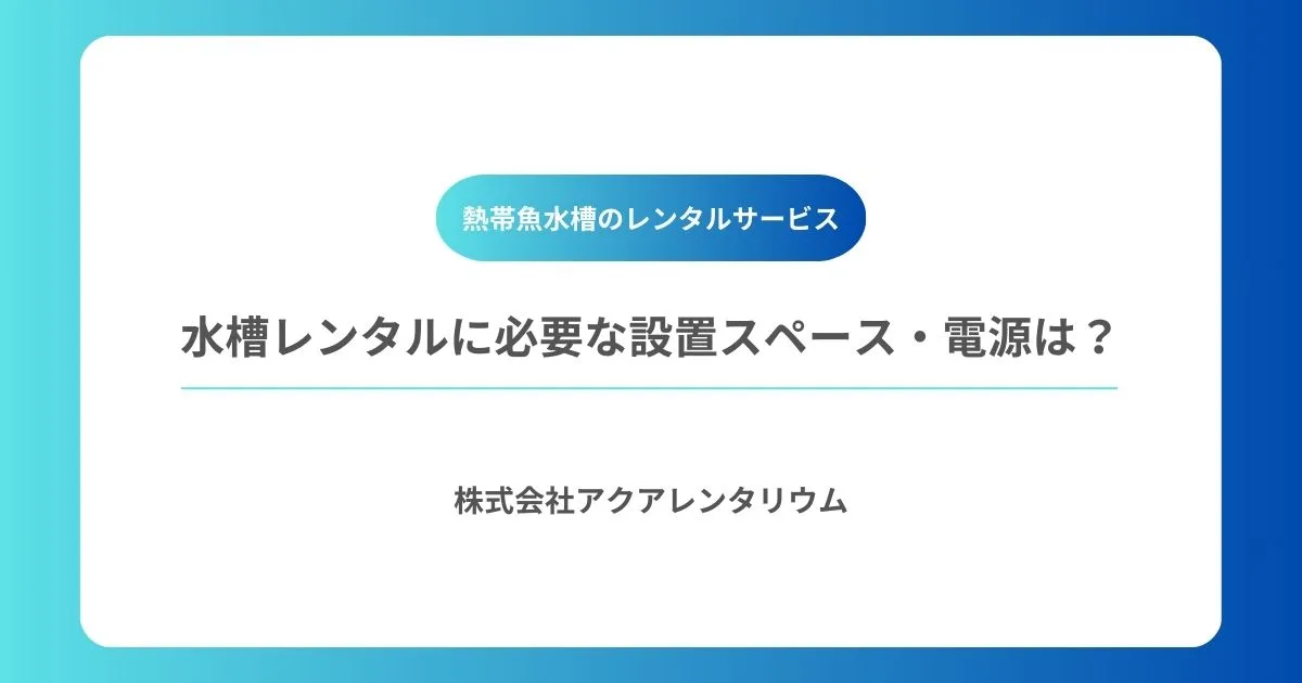 水槽レンタルに必要な設置スペース・電源は?