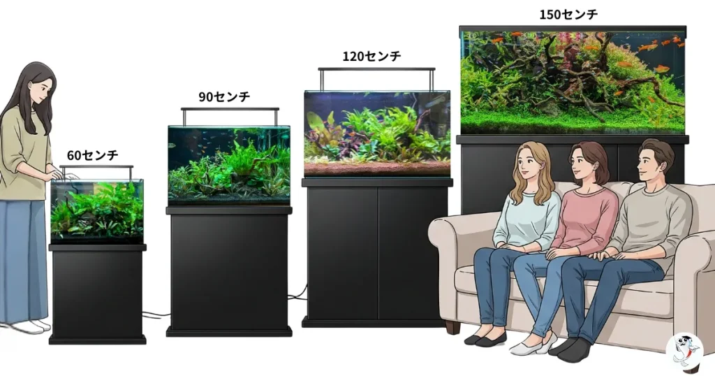 水槽サイズ比較イラスト