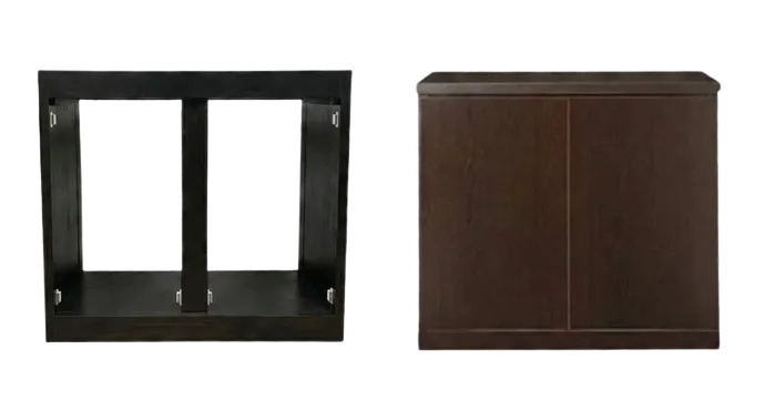 マグネット式（左）と観音開き式（右）の比較