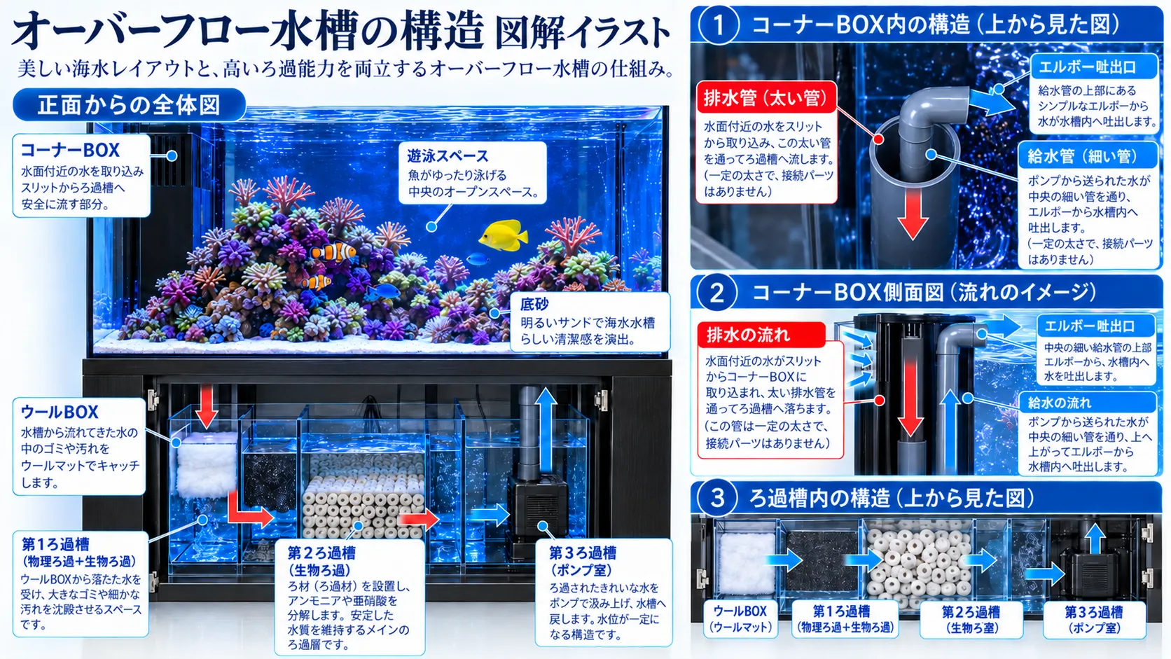 オーバーフロー水槽の仕組み