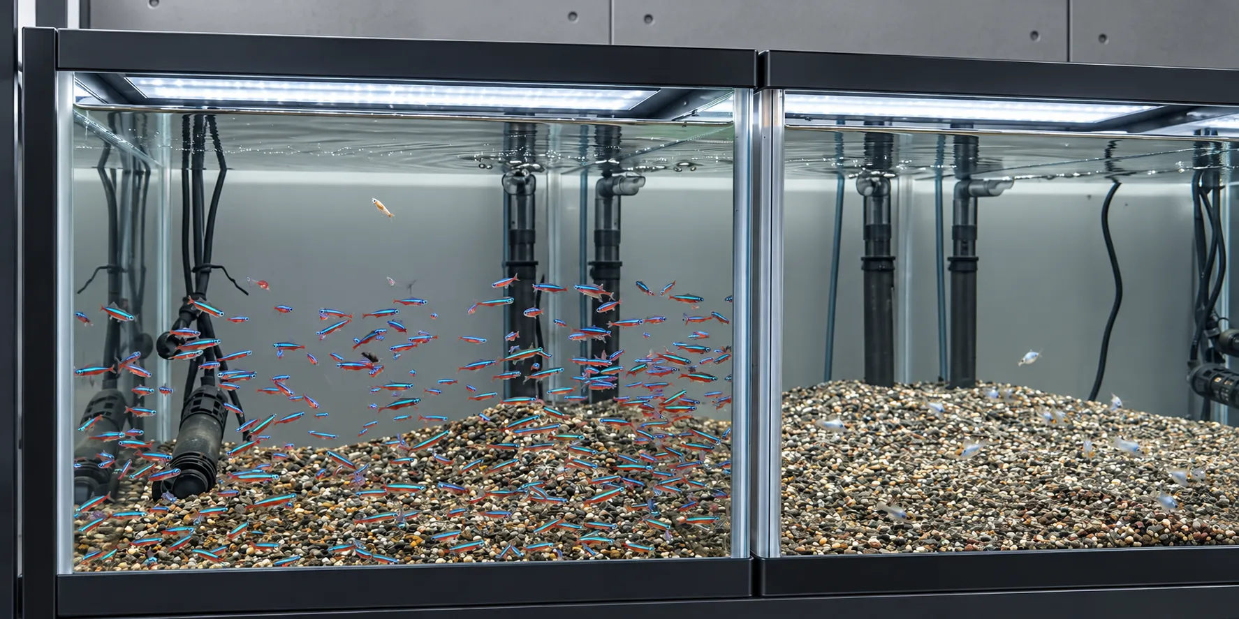 アクアレンタリウムの熱帯魚ストック管理水槽